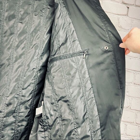 Vintage 90s Calvin Klein Quilted Rain Slicker Jacket Insulated Small - Picture 5 of 16